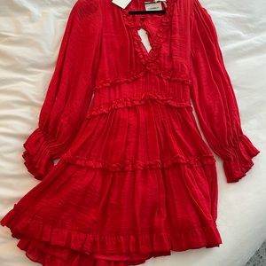Red mini dress with backless detail